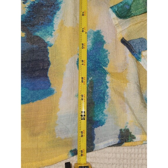 Zac & Rachel Woman 1X Colorful Watercolor Dolman Ruffle Sleeve‎ Blouse Top - Picture 8 of 8